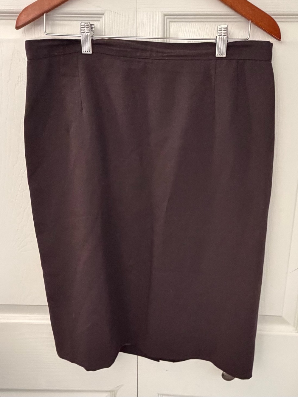 Giorgio Armani Le Collezioni Vintage Brown Wool Pencil Skirt Size 14 Made Italy